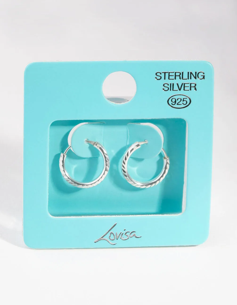 14mm Diamond Cut Hoop Earrings