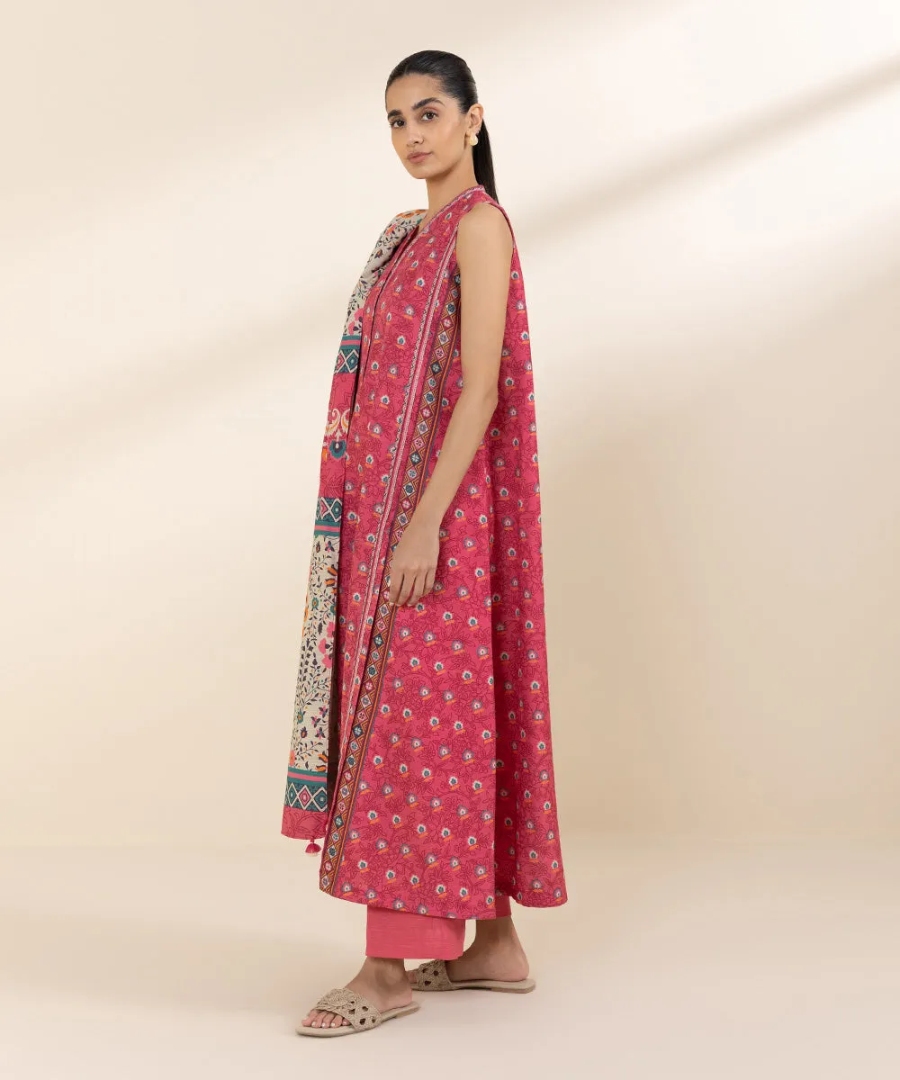 3 Piece - Printed Khaddar Suit