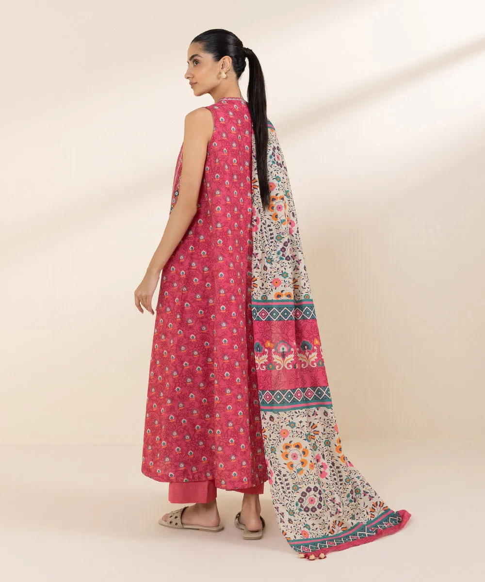 3 Piece - Printed Khaddar Suit