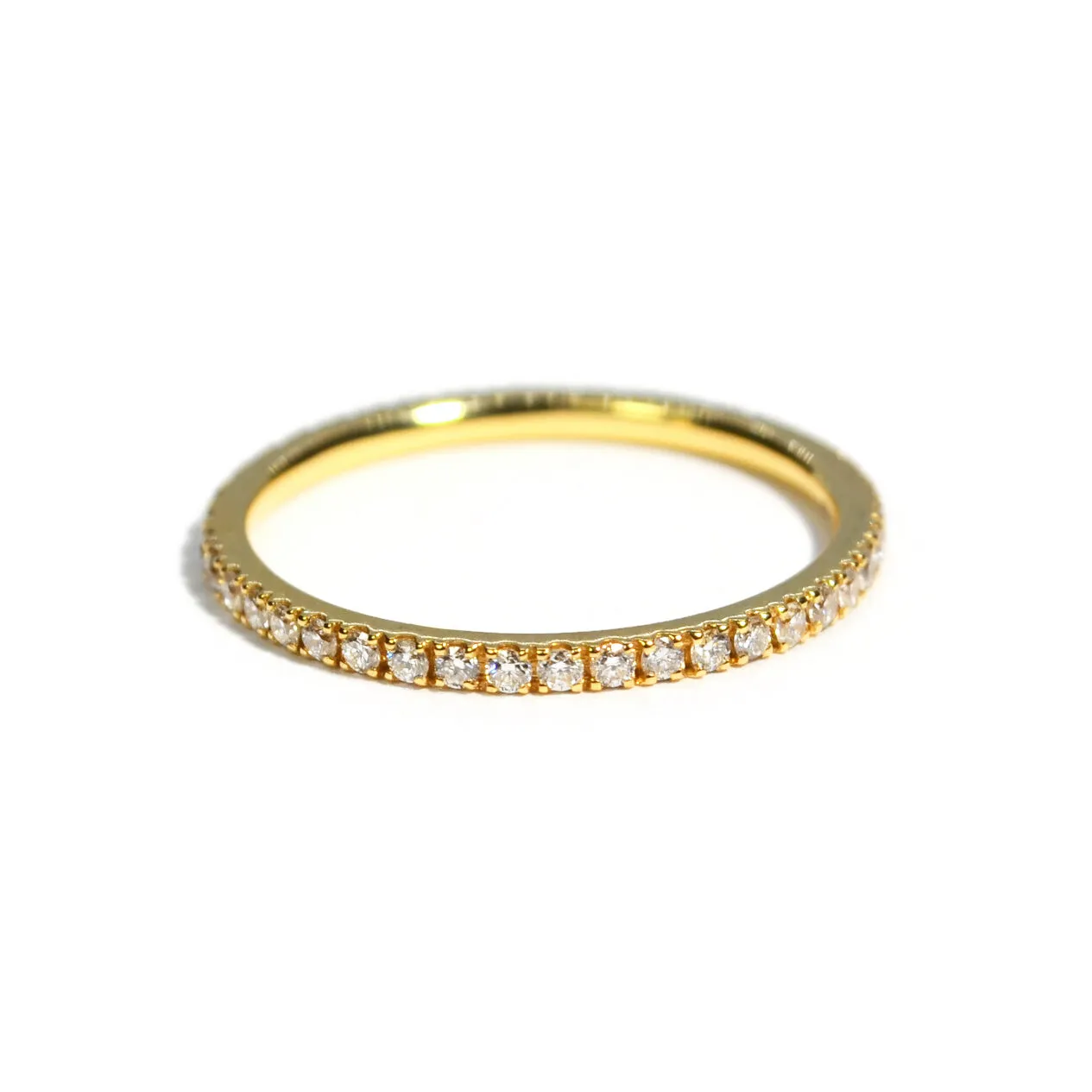 A & Furst - France - Eternity Band Ring with White Diamonds all around, 18k Yellow Gold