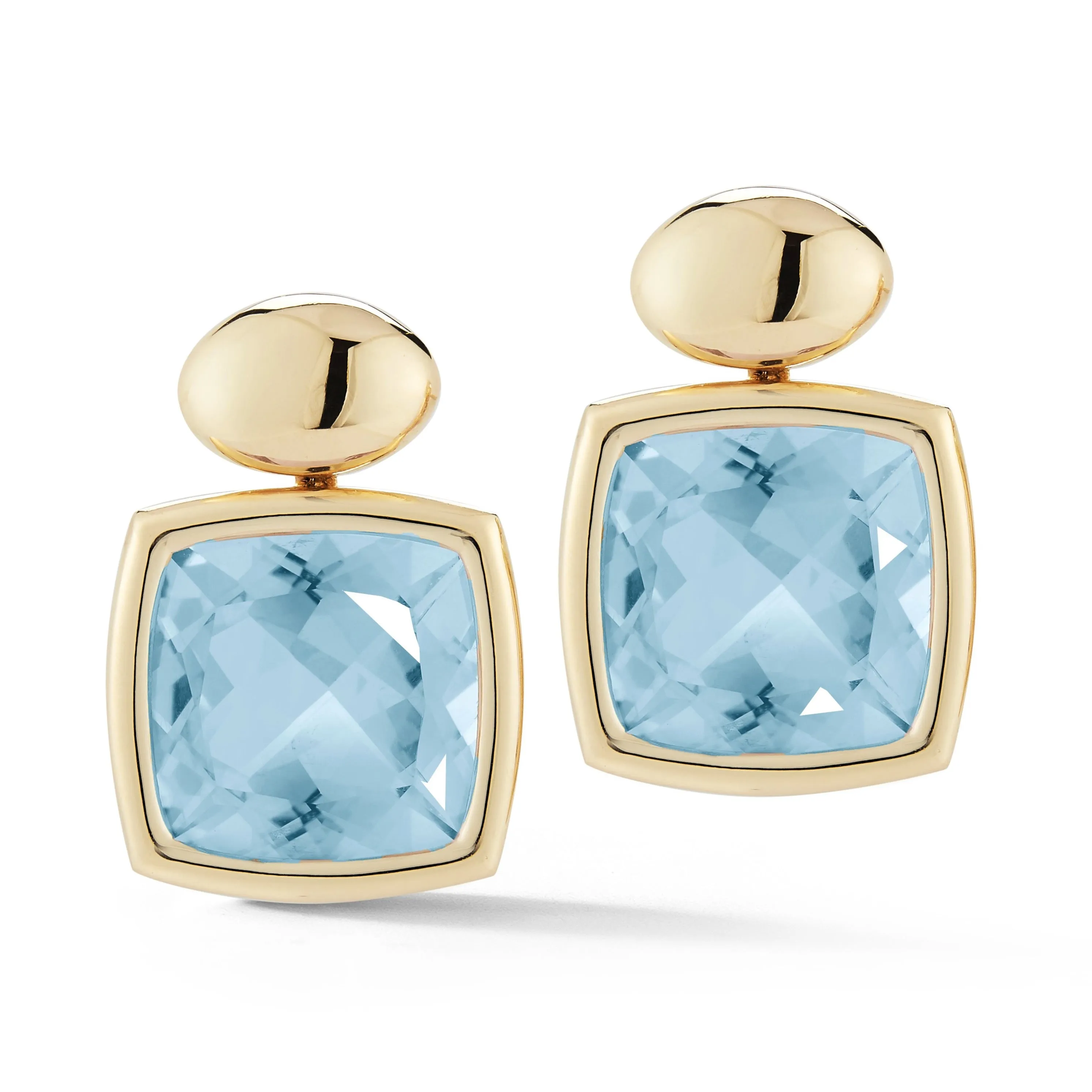 A & Furst - Gaia - Drop Earrings with Blue Topaz, 18k Yellow Gold