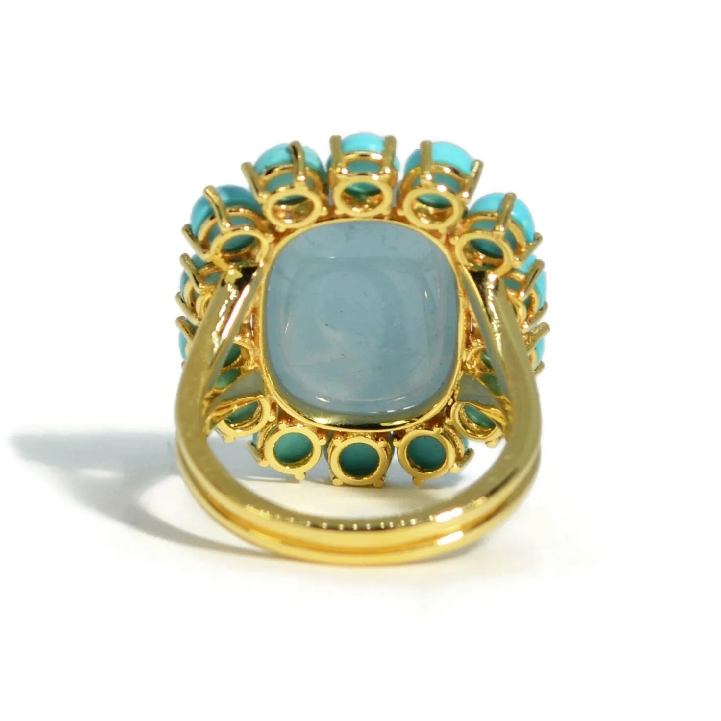 A & Furst - Sole - Ring with Milky Aquamarine and Turquoise, 18k Yellow Gold