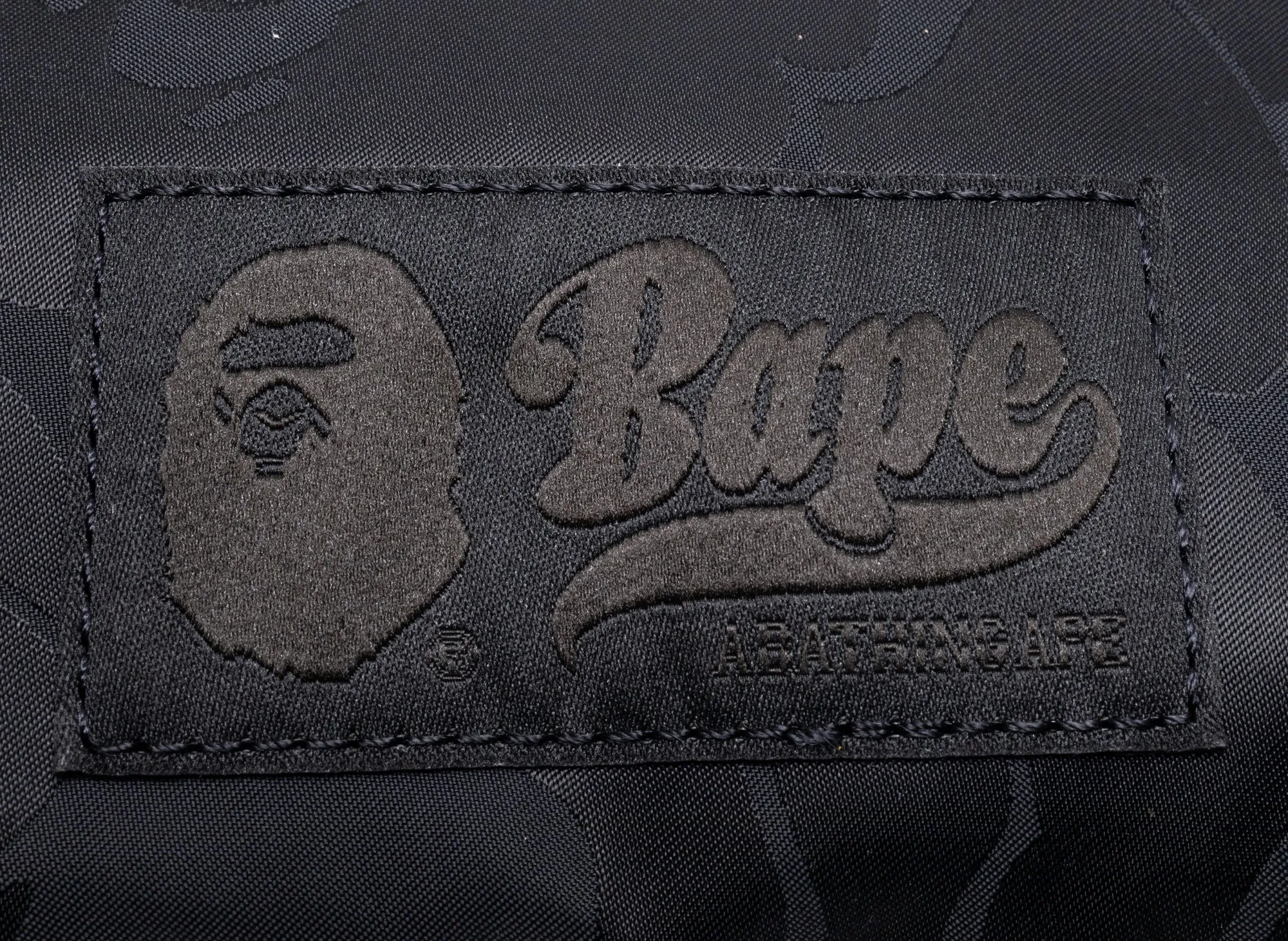 A Bathing Ape Tonal Solid Camo Shoulder Bag in Black