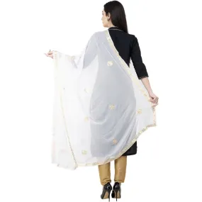 A R Silk Chiffon Gota Patti Fancy Dupatta White Color Dupatta