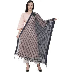 A R Silk Cotton square Regular Dupatta Color Navy Dupatta or Chunni