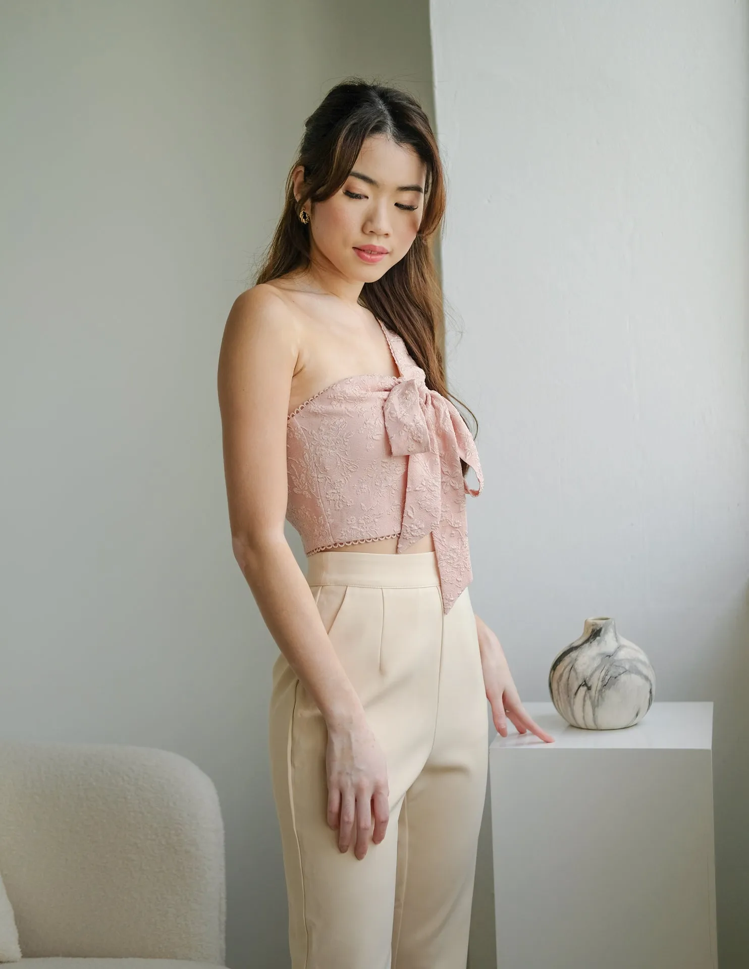 Abigail Jacquard Top in Pink