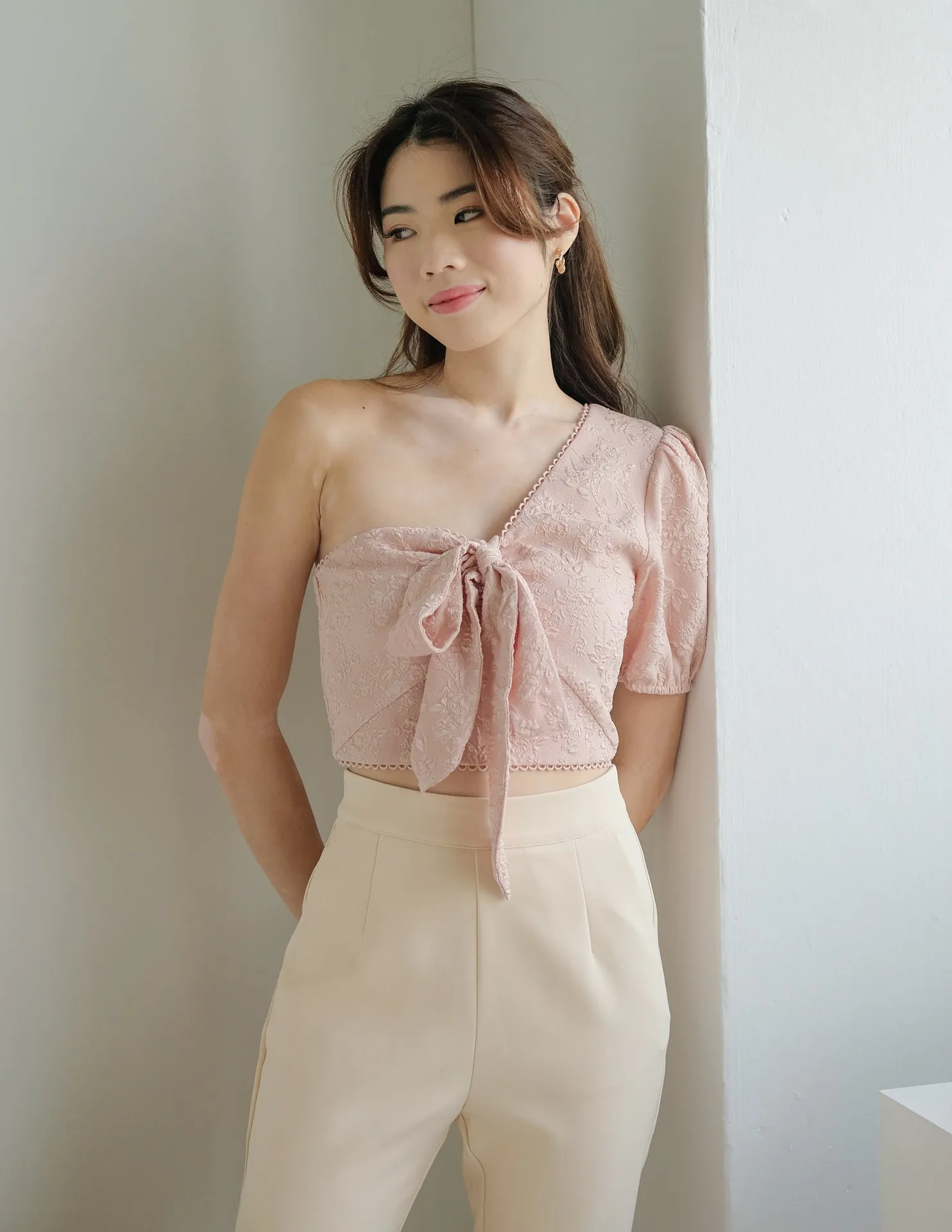 Abigail Jacquard Top in Pink