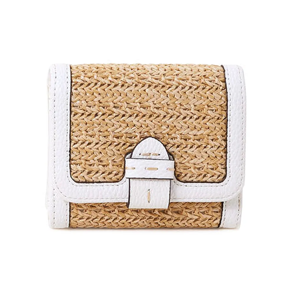 Accessorize London White Small Raffia Purse