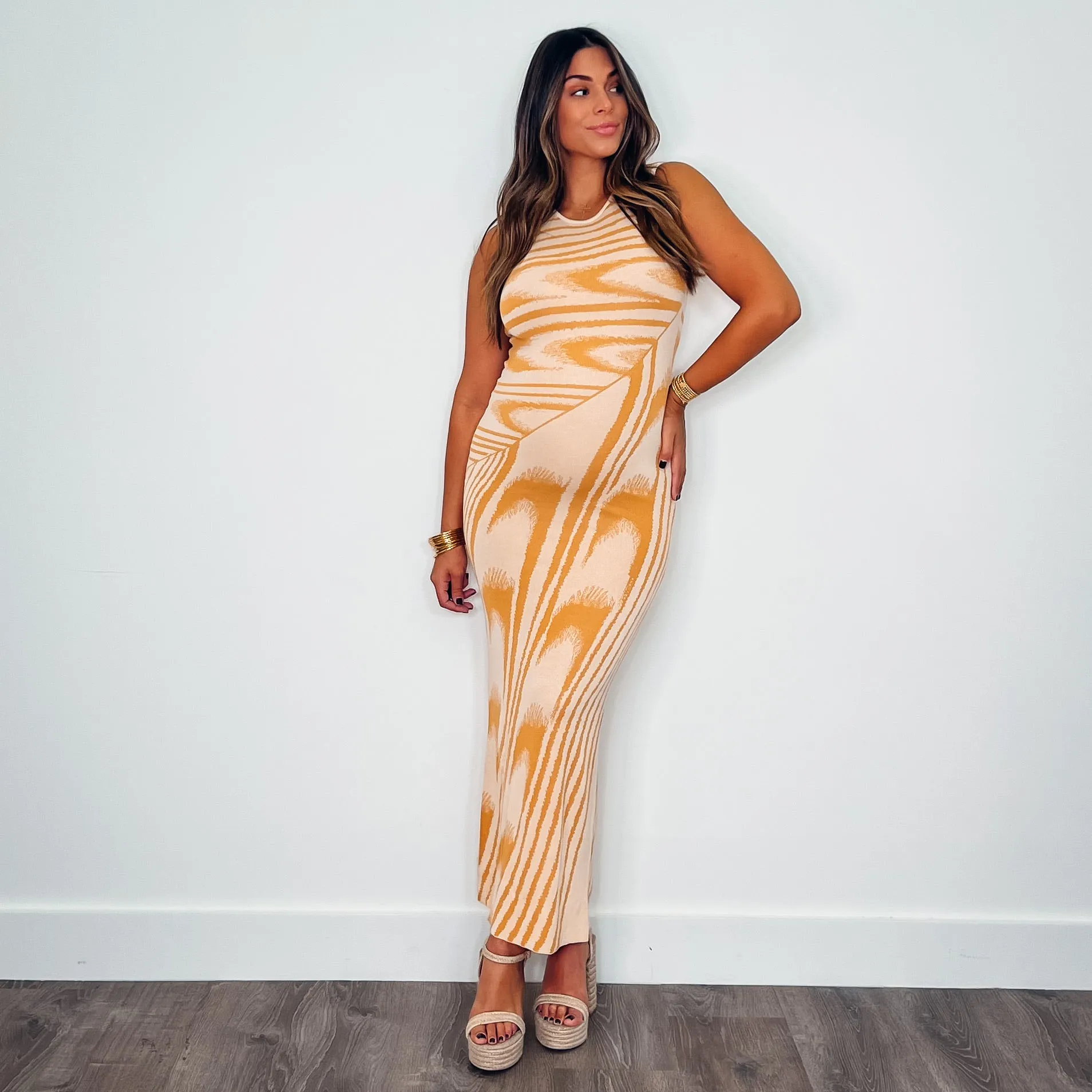 Adaire Wave Pattern Maxi Dress