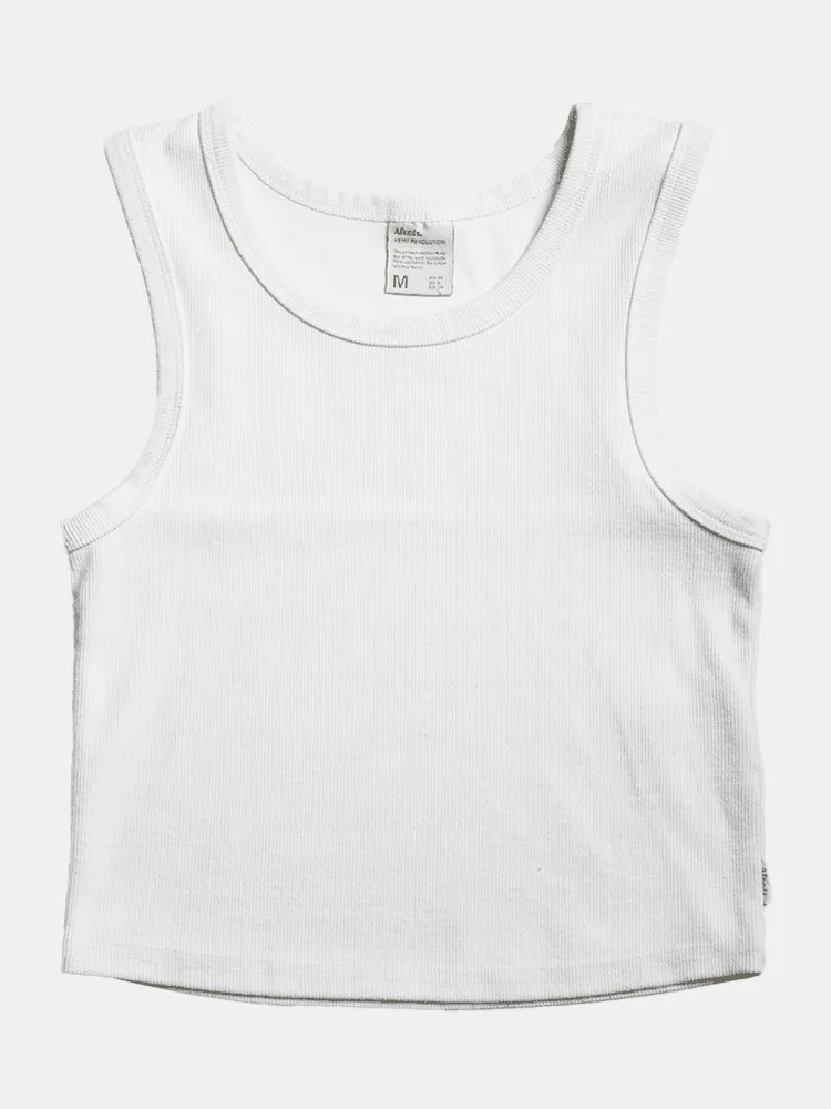 Afends Jasmin Hemp Ribbed Tank - Off White