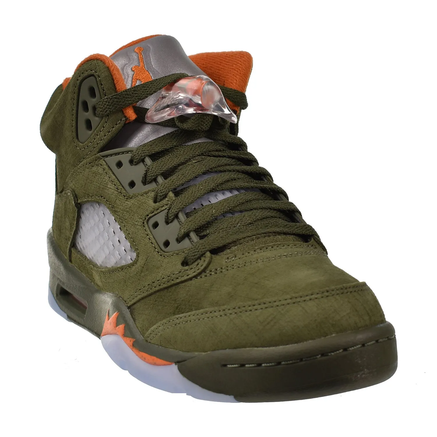 Air Jordan 5 Retro (GS) Big Kids' Shoes Army Olive-Solar Orange