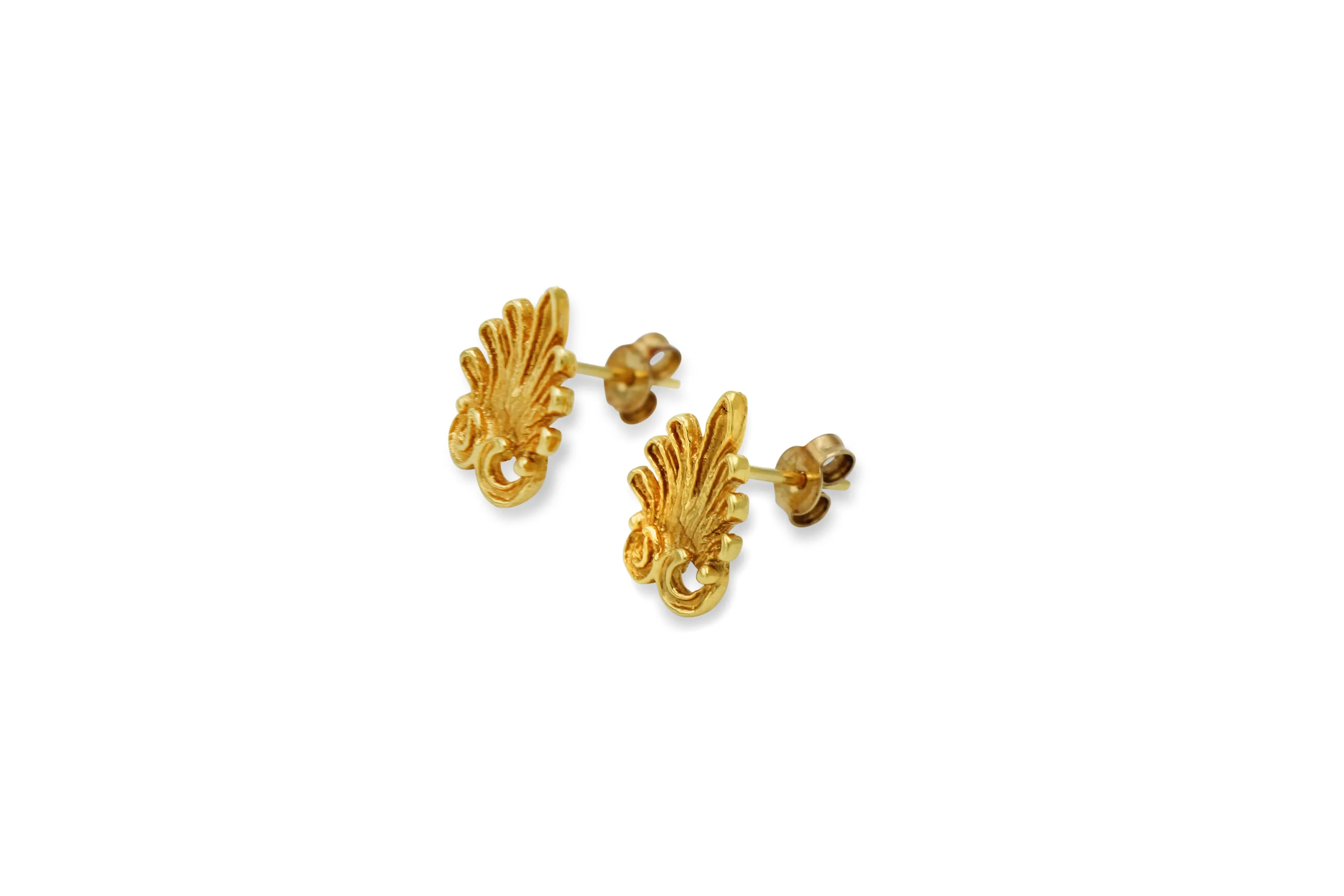 Anthemion Palmettes Gold Earrings