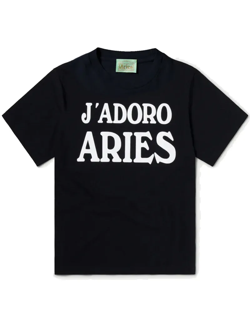 Aries Womens J'Adoro Aries SS Tee Baby Black