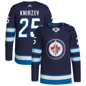 Artemi Kniazev Winnipeg Jets adidas Home Authentic Pro Jersey - Navy