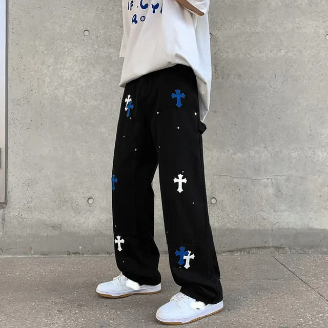 Baggy Printed Denim Pants