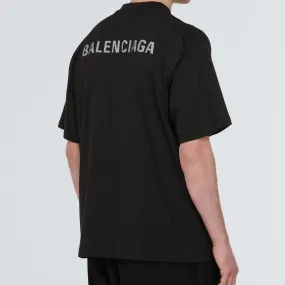 Balenciaga Reflective Logo Medium Tee Black