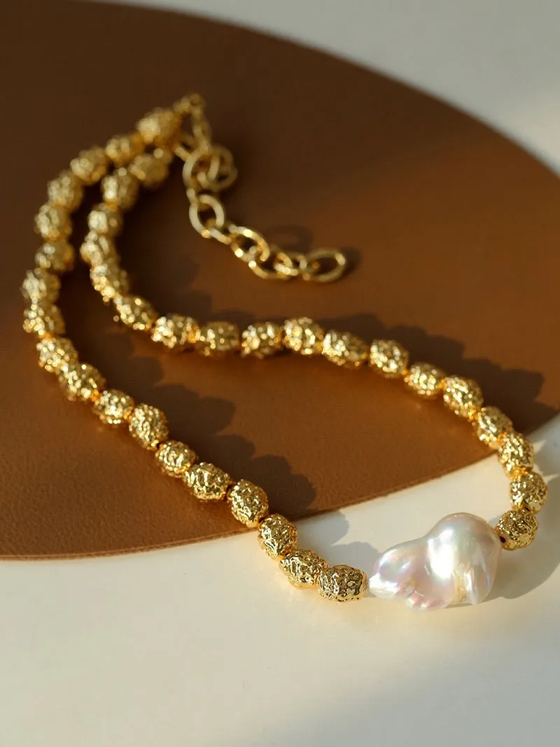 Baroque Pearl Gold Necklace I Bracelet