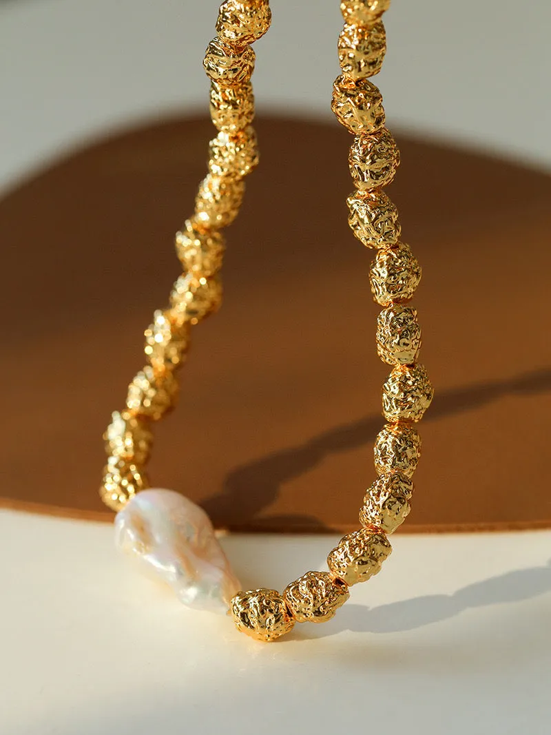 Baroque Pearl Gold Necklace I Bracelet