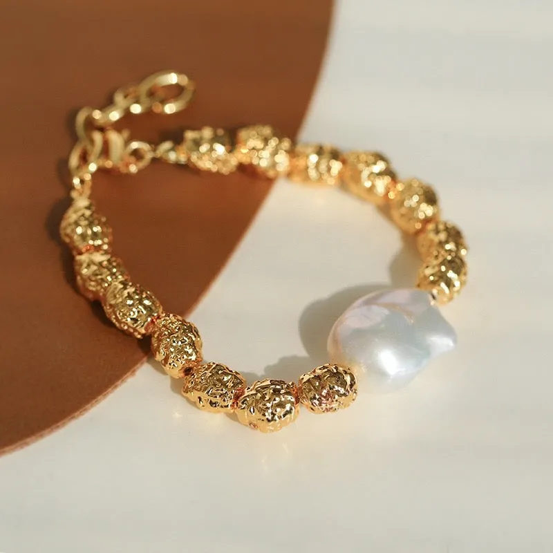 Baroque Pearl Gold Necklace I Bracelet