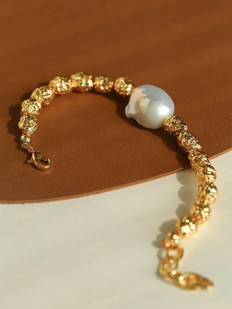 Baroque Pearl Gold Necklace I Bracelet