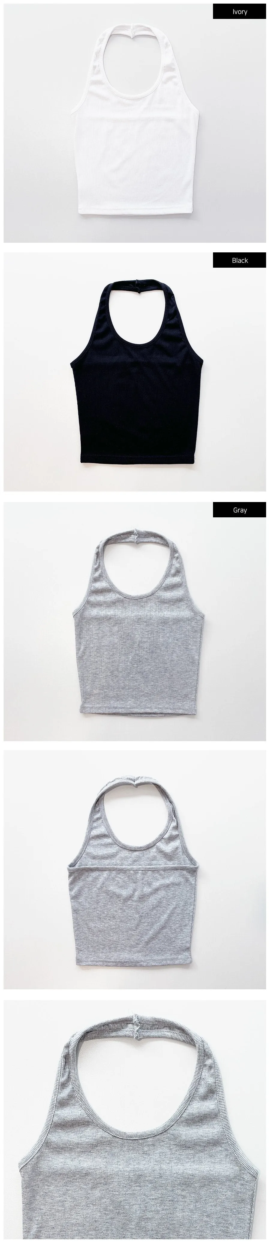 Basic Halterneck Tank Top CJj09