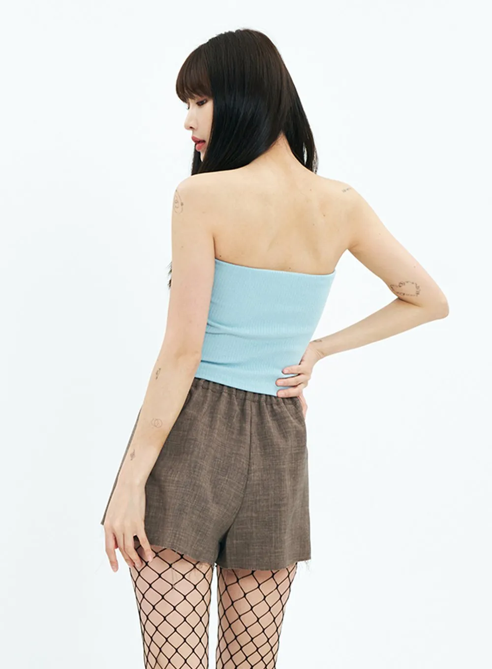 Basic Knit Cropped Tube Top CA20