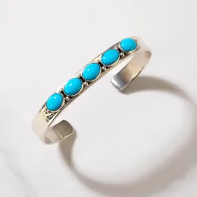 Bea Tom Navajo Sleeping Beauty Turquoise USA Native American Made 925 Sterling Silver Cuff