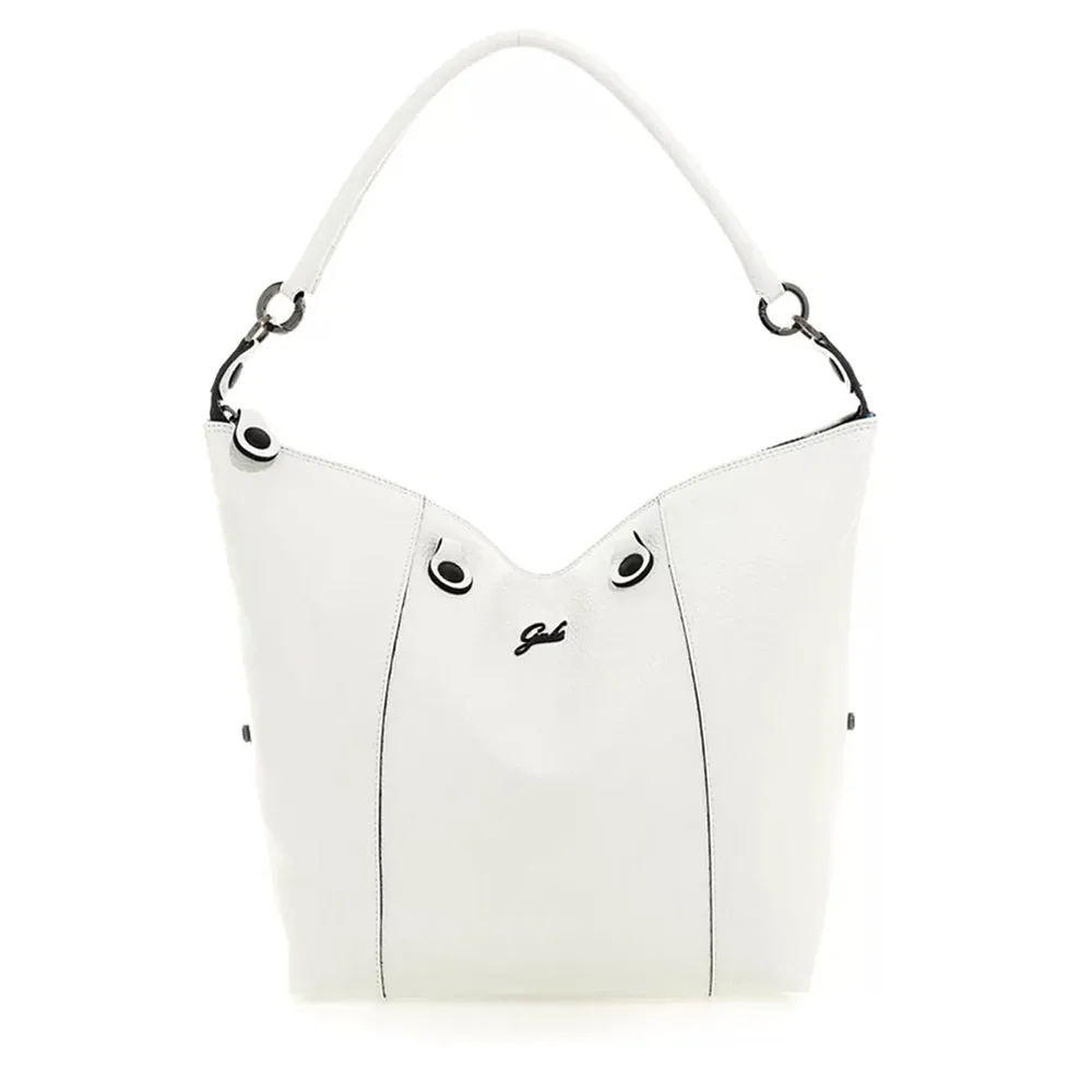 Borsa Donna a Mano con Tracolla GABS G3 PLUS in Pelle Martellata Bianco Ottico Large