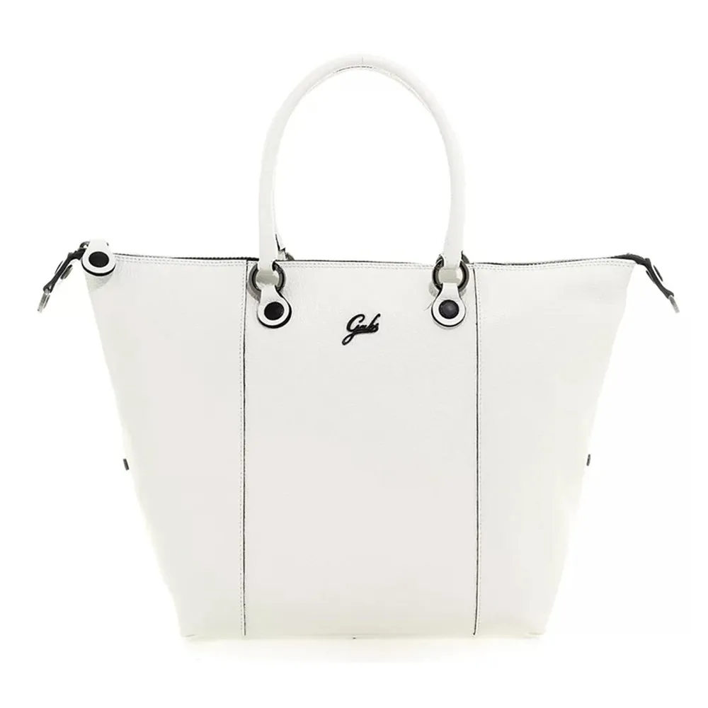 Borsa Donna a Mano con Tracolla GABS G3 PLUS in Pelle Martellata Bianco Ottico Large