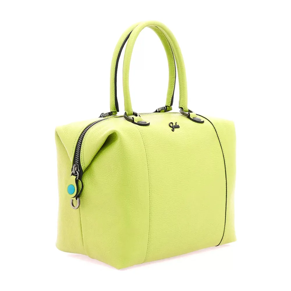 Borsa Donna a Mano con Tracolla GABS G3 PLUS in Pelle Martellata Cyber Lime Large