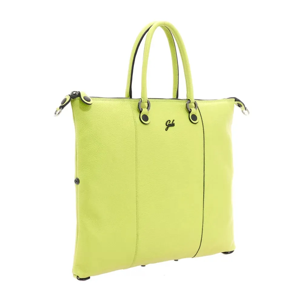 Borsa Donna a Mano con Tracolla GABS G3 PLUS in Pelle Martellata Cyber Lime Large