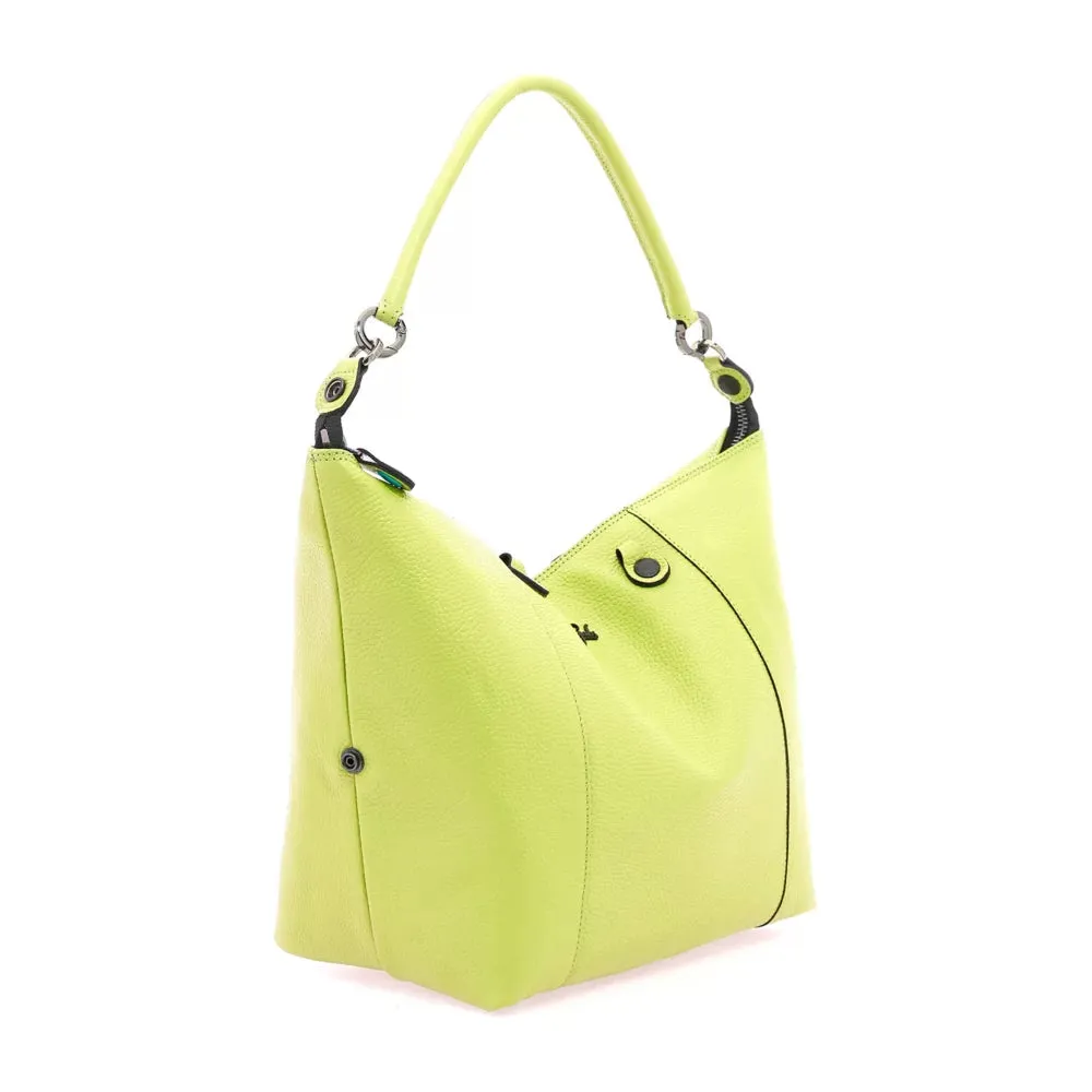 Borsa Donna a Mano con Tracolla GABS G3 PLUS in Pelle Martellata Cyber Lime Large