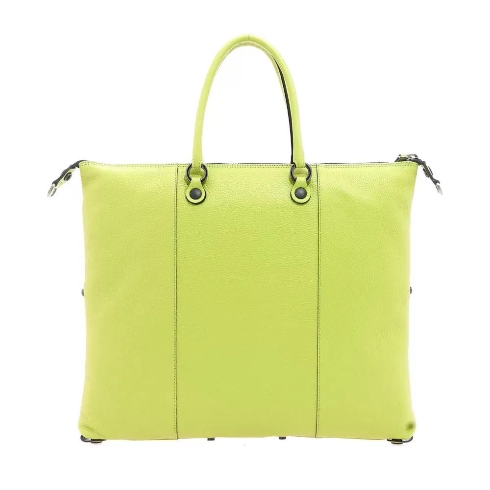 Borsa Donna a Mano con Tracolla GABS G3 PLUS in Pelle Martellata Cyber Lime Large