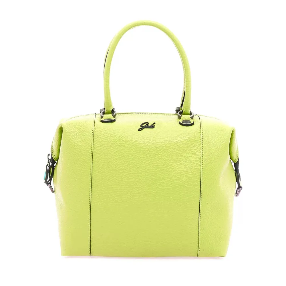 Borsa Donna a Mano con Tracolla GABS G3 PLUS in Pelle Martellata Cyber Lime Large