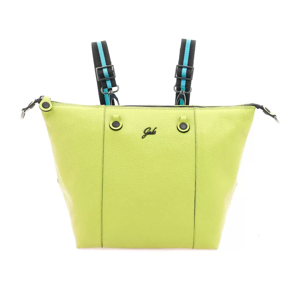 Borsa Donna a Mano con Tracolla GABS G3 PLUS in Pelle Martellata Cyber Lime Large