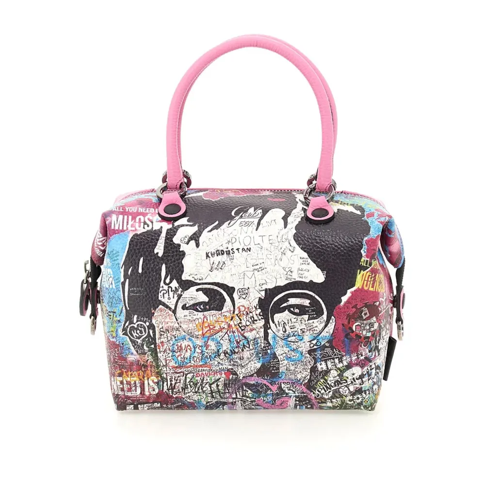 Borsa Donna a Mano con Tracolla GABS G3 PLUS Trip in Pelle Martellata stampa Murales Pop Large