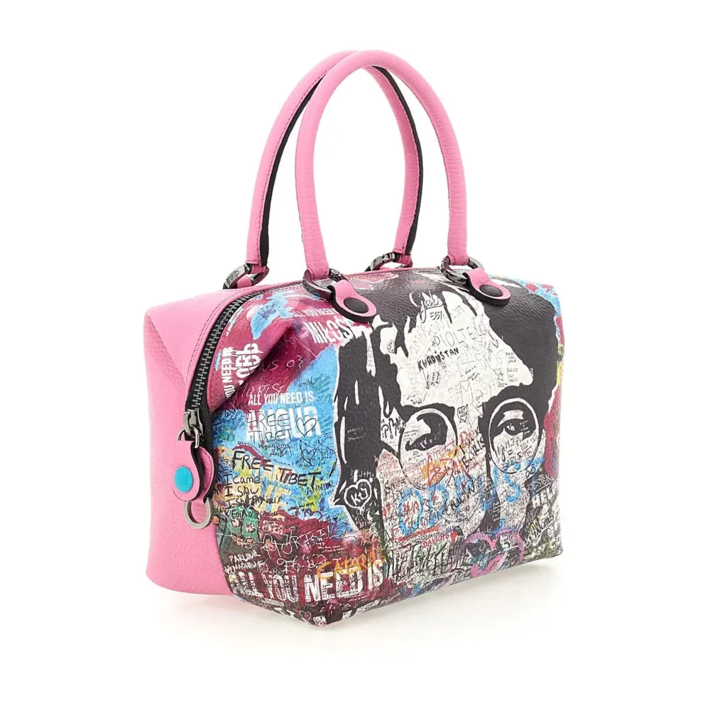 Borsa Donna a Mano con Tracolla GABS G3 PLUS Trip in Pelle Martellata stampa Murales Pop Large