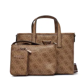 Borsa Donna a Mano con Tracolla GUESS Linea Latona Mini Colore Latte Logo