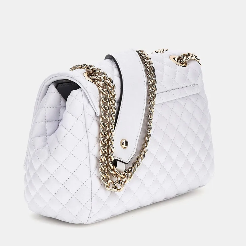 Borsa Donna a Tracolla GUESS Chiusa con Pattina Linea Rianee colore Bianco