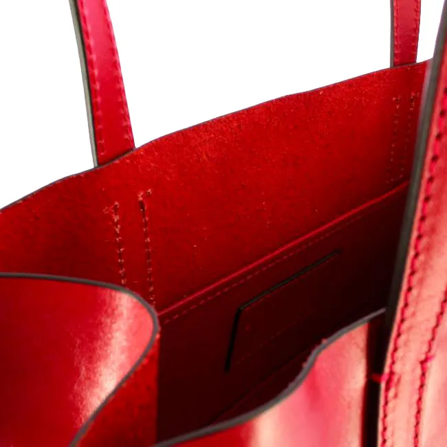 Borsa Donna Shopper Verticale THE BRIDGE in Pelle Rosso Ciliegia linea Mirra