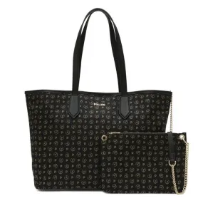 Borsa Donna Shopping a Spalla POLLINI Linea Heritage Logo Soft in Tessuto Nero TE8427