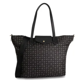 Borsa Donna Shopping POLLINI Linea Heritage Logo Soft in Tessuto Nero