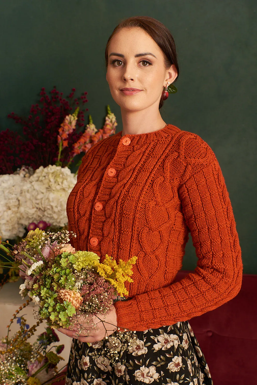 Burnt Orange Crop Cardigan