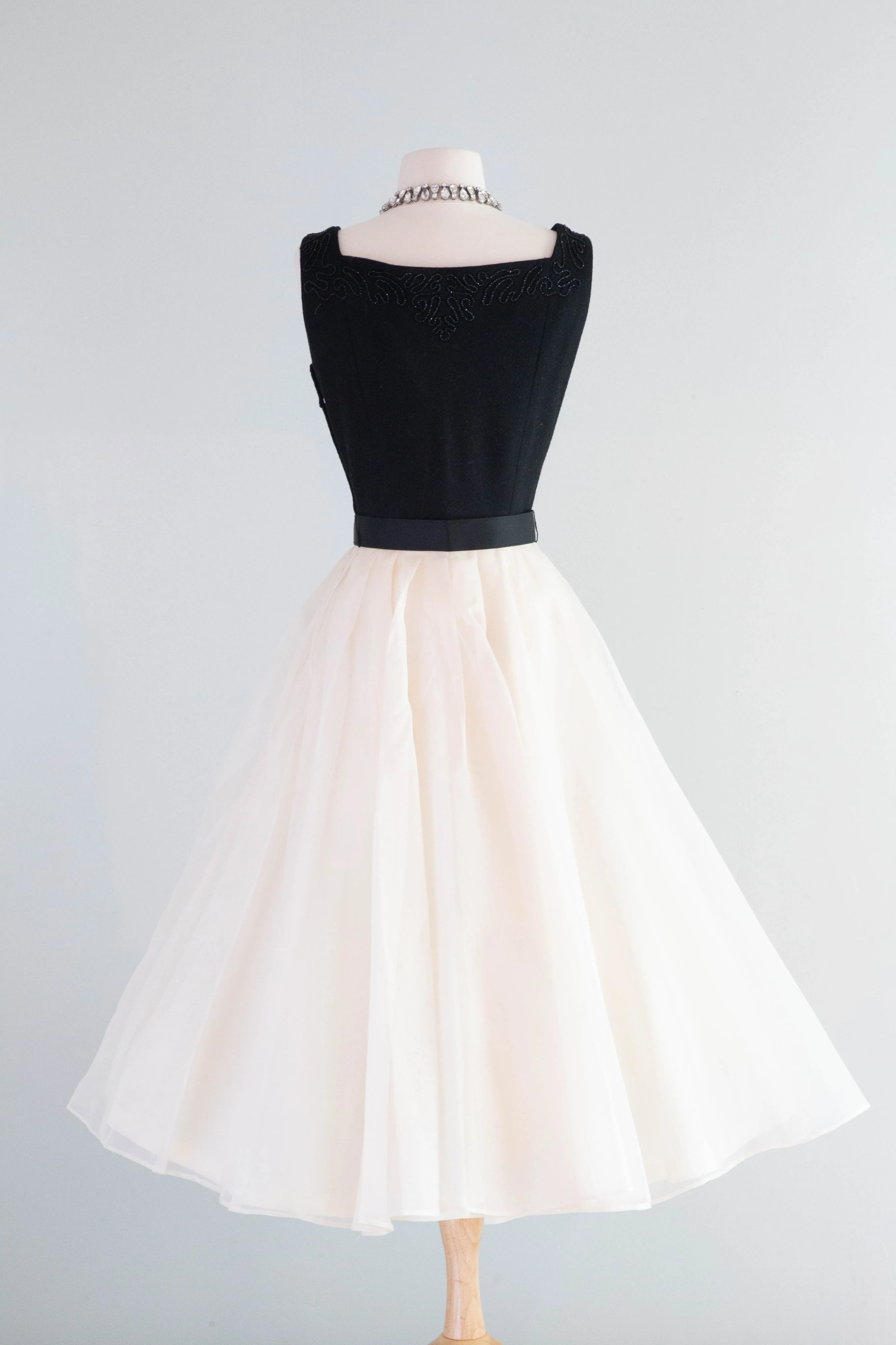 Classic 1950’s Grace Kelly Style Cocktail Party Dress by Carlye / Small