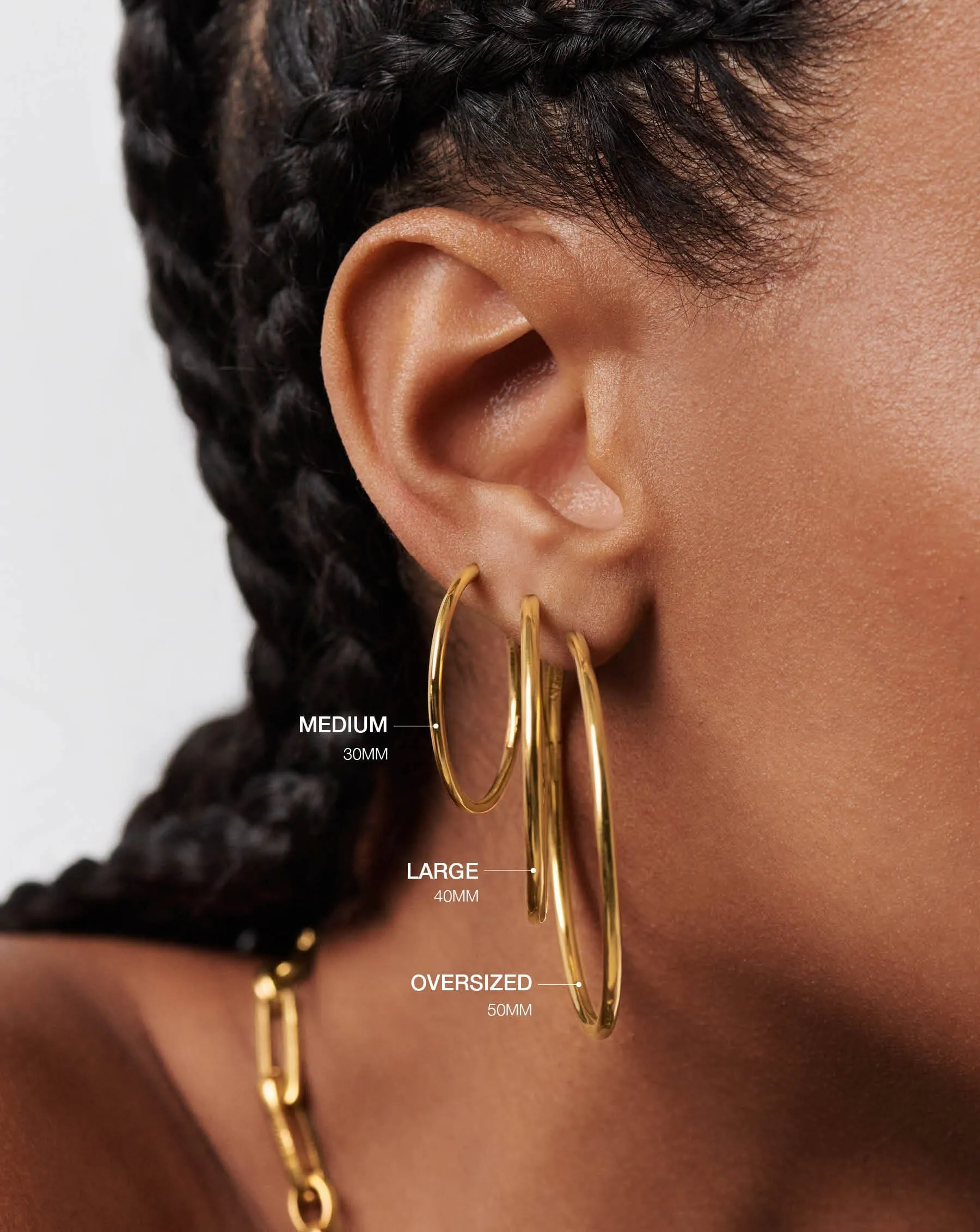 Classic Medium Hoop Earrings | 18ct Gold Plated Vermeil