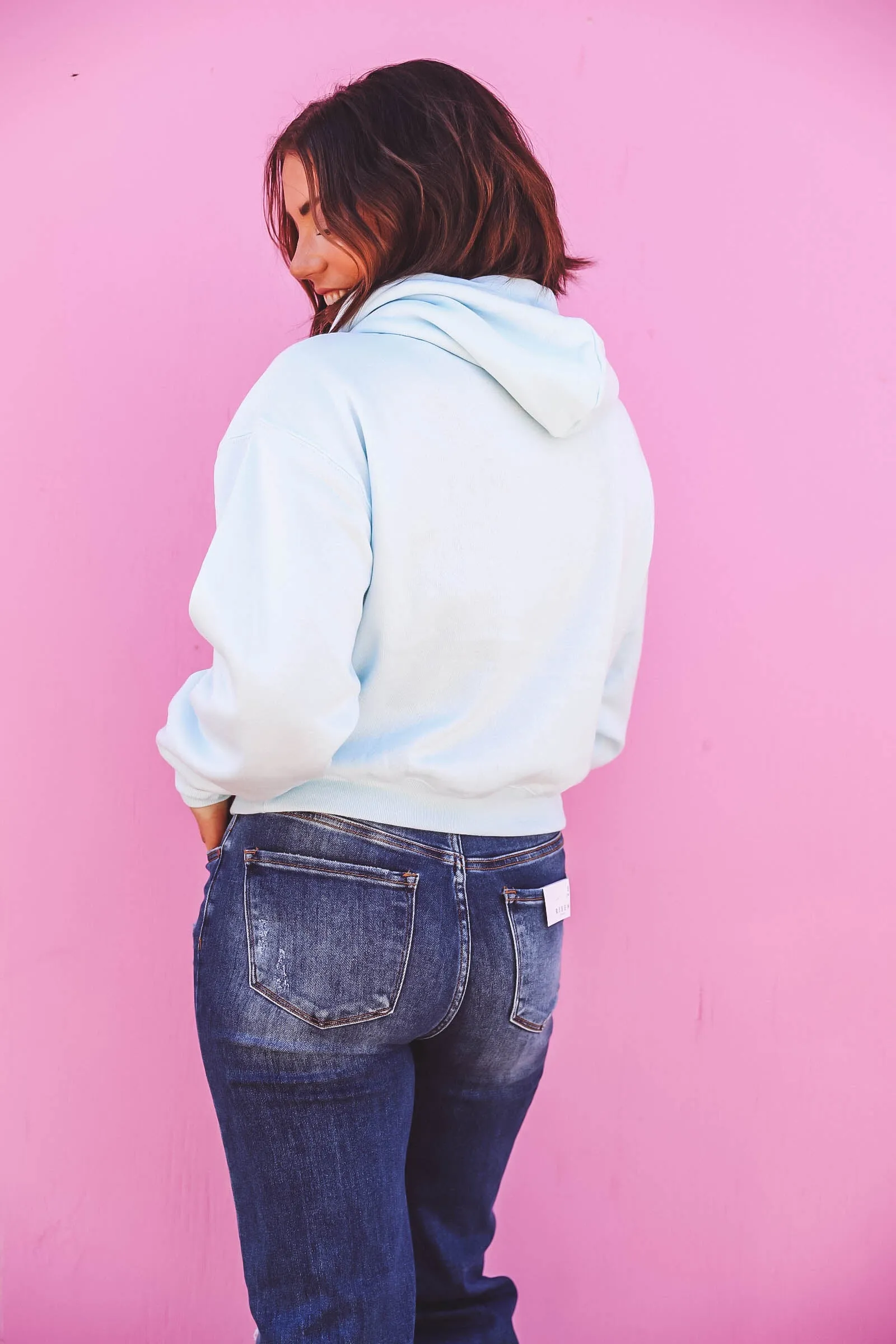 Cora Quarter Zip Pullover-Light Blue