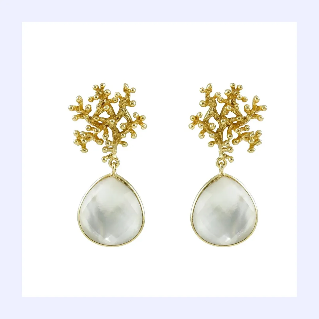 Coral-Inspired Mother of Pearl Earrings