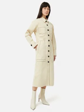 Cord Shirt Dress | Cream