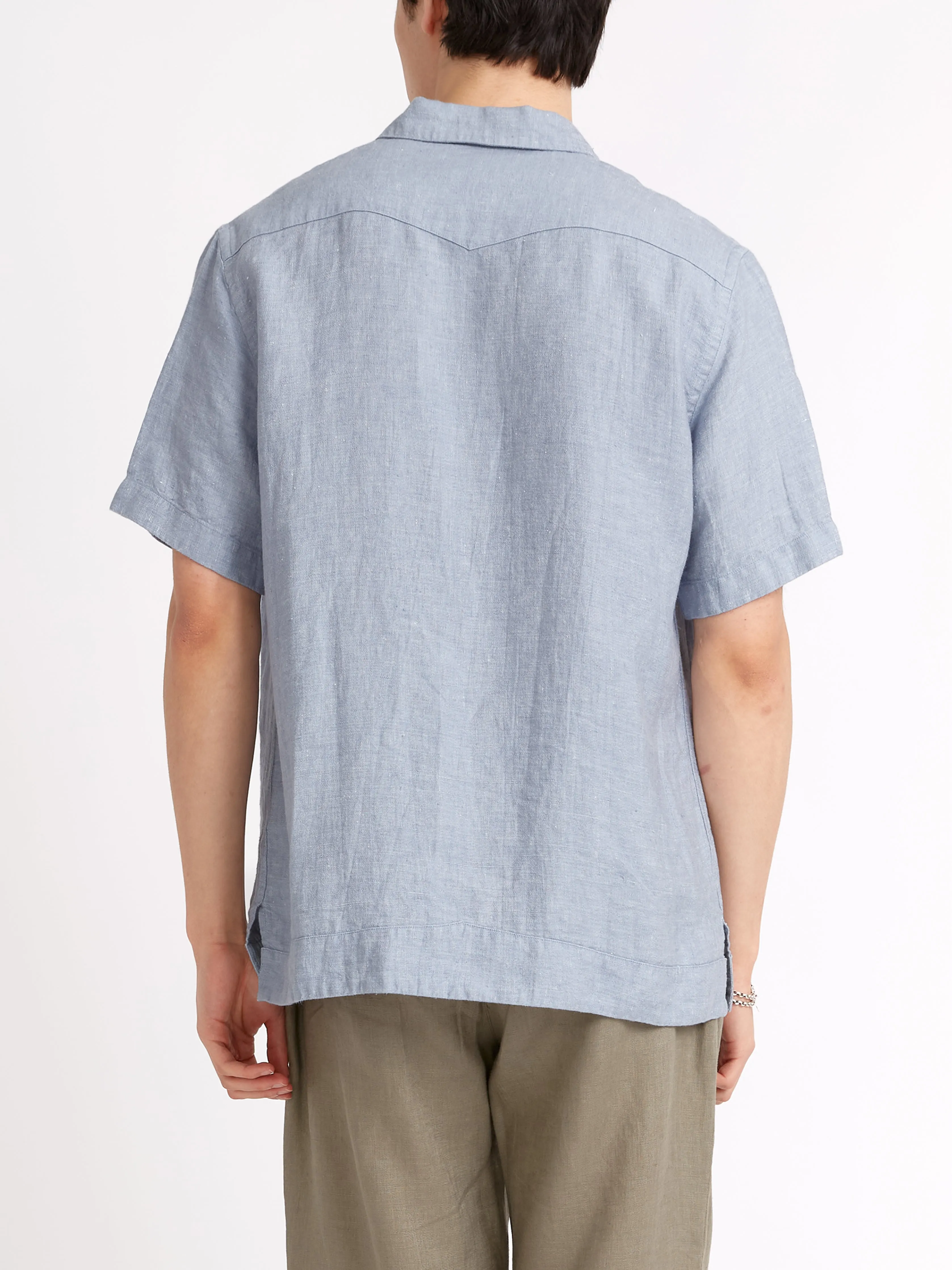 Cuban Short Sleeve Shirt Drescher Blue