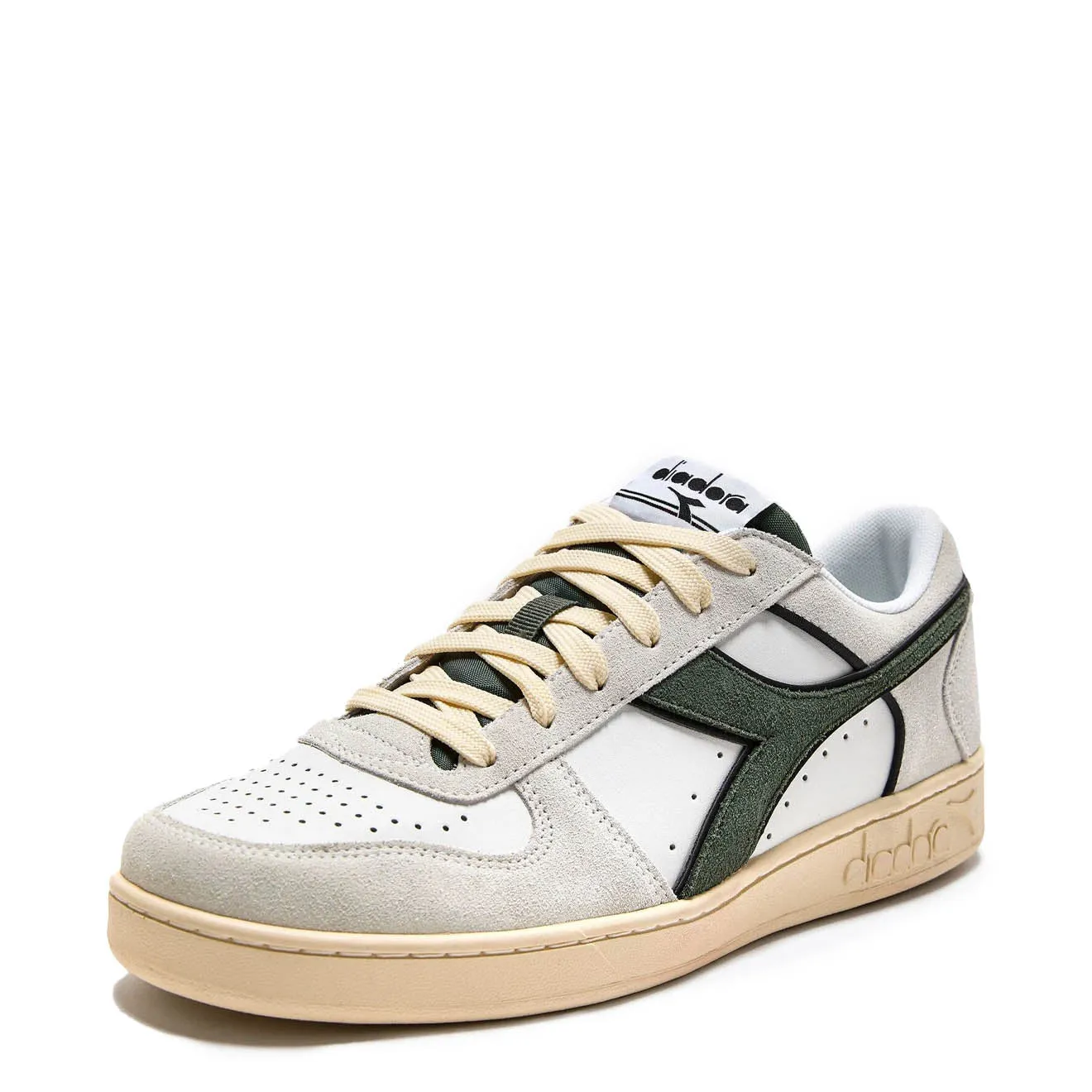 Diadora Magic Basket Low Suede Leather White / Dark Forest